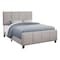 Monarch Specialties Bed, Queen Size, Platform, Bedroom, Frame, Upholstered, Linen Look, Wood Legs, Grey, Transitional I 6025Q - alternate 1